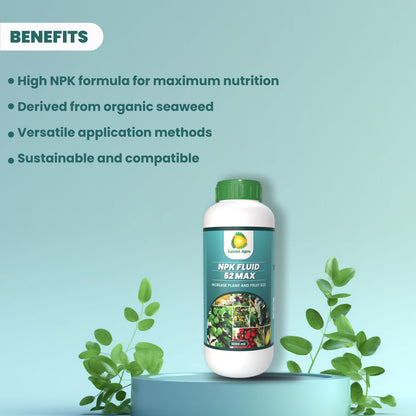 Laxmi Agro NPK FLUID 52 MAX | Plant Booster & Enhancer | Complete Plant Food for Growth Boost and Maximum Production | Ideal for Home, Garden & Outdoor Plant Care